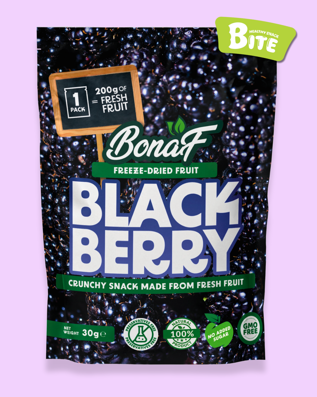 Freeze Dried Blackberry 30g - 100% Natural