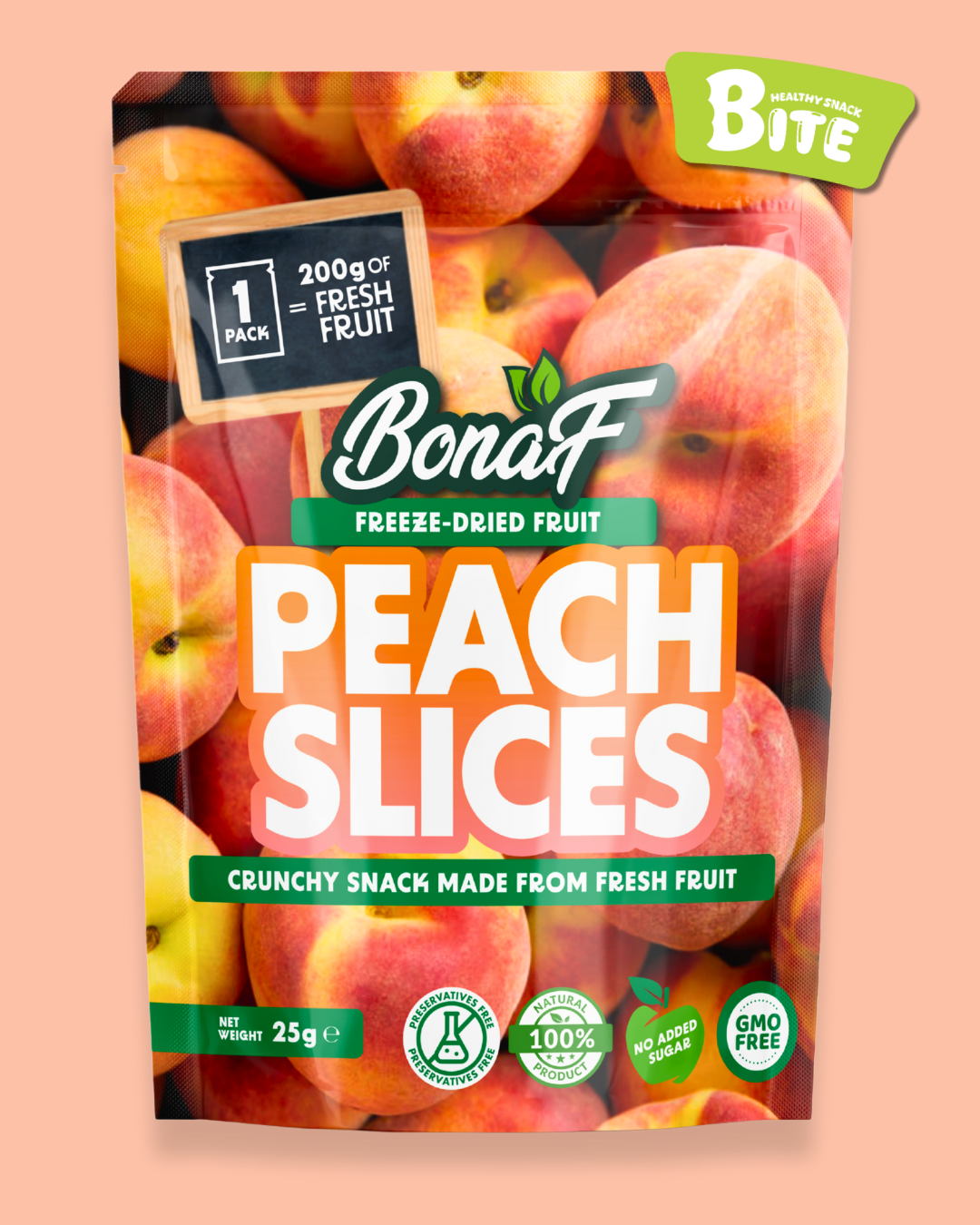 Bonaf Freeze Dried Peach 25g â 100% Natural