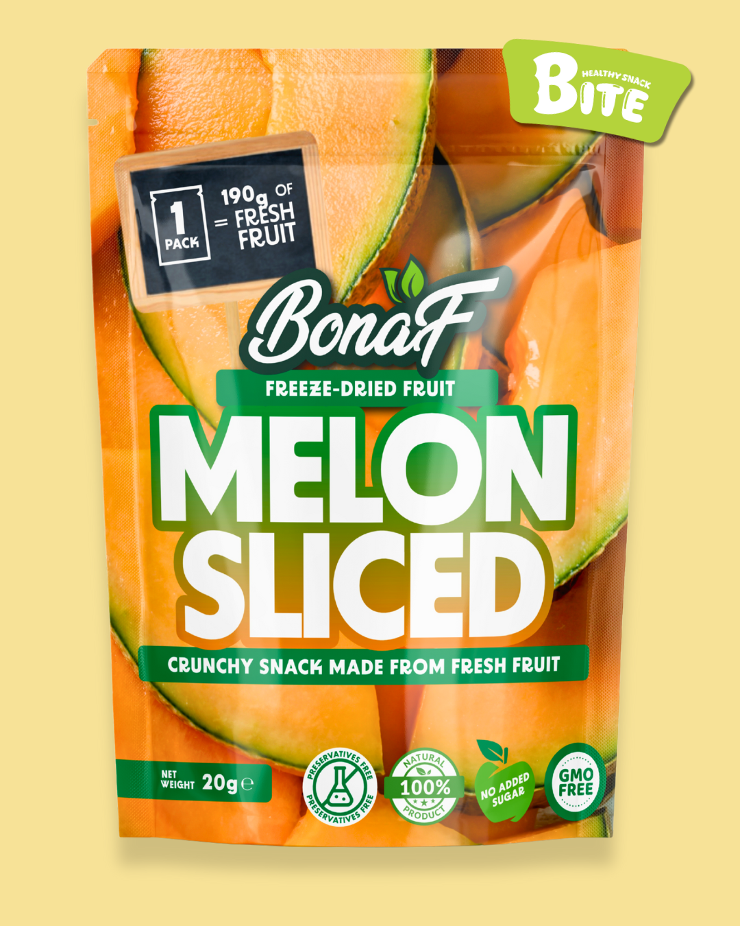 Freeze Dried Melon 20g - Naturally Sweet