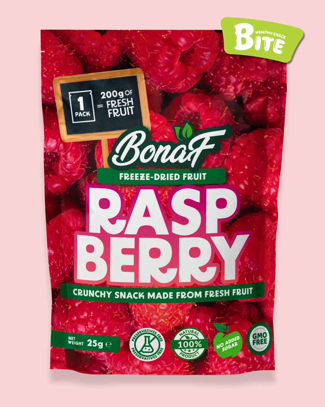 Bonaf Freeze Dried Raspberry 25g | 100% Natural
