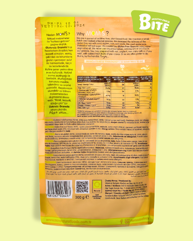 Gluten Free Apple Granola 300g -100% Natural - Image 2