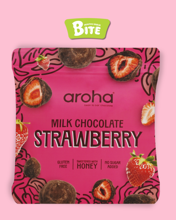 Strawberries coated with milk chocolate-Honey