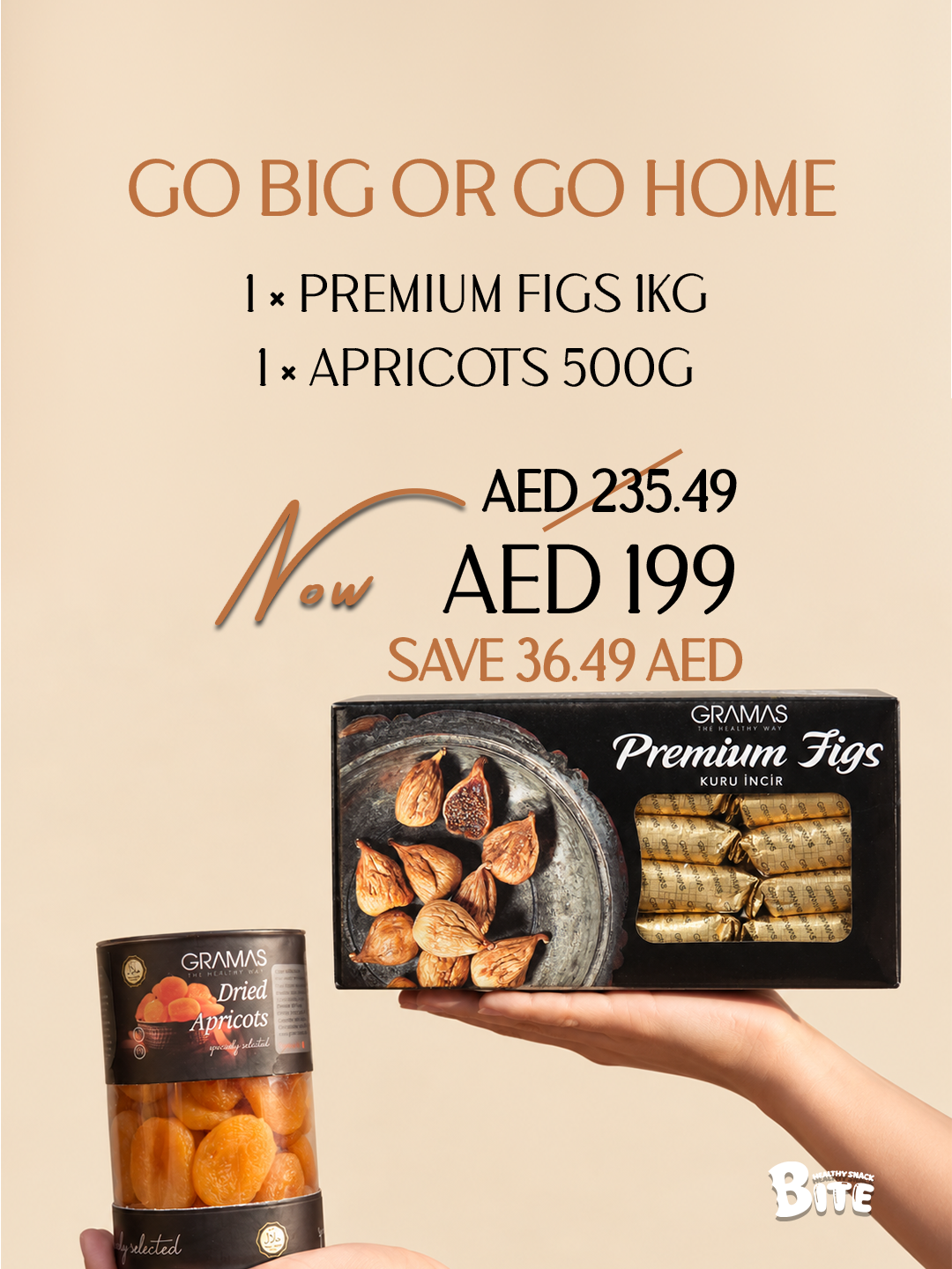 Go Big Or Go Home Bundle: 1KG Figs & 500g Apricots | UAE